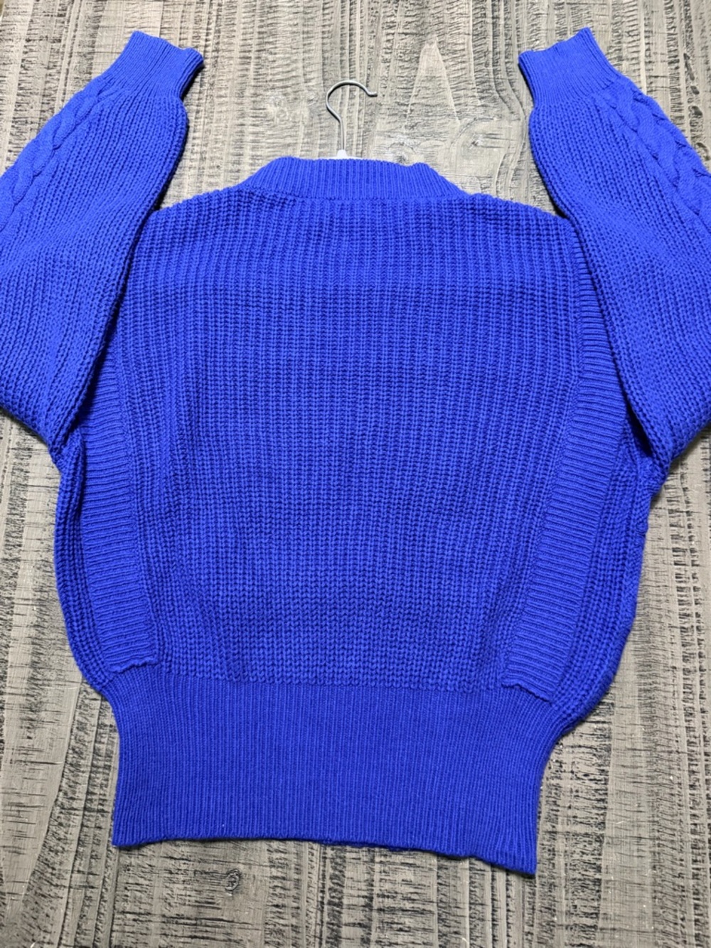 Lucy Paris Royal Blue Textured Cable Knit Sweater - Picture 9 of 9